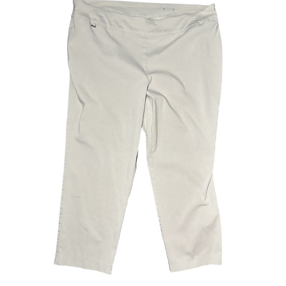 Avenue Women’s 22P Petite Cream Dress Pants Pull On Stretch Comfort Waist Work - Picture 1 of 5